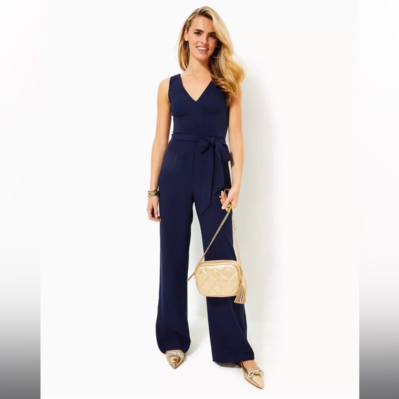 NWT Lilly Pulitzer Deep Blue Jumpsuit - Picture 1 of 5